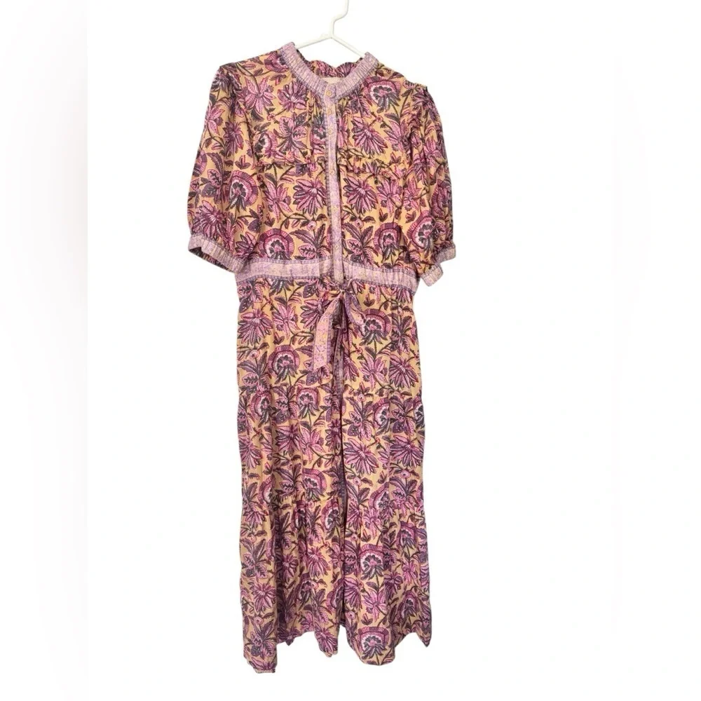 Lola Australia Pacific Boho Belted Midi Dress Size L - Picture 8 of 15